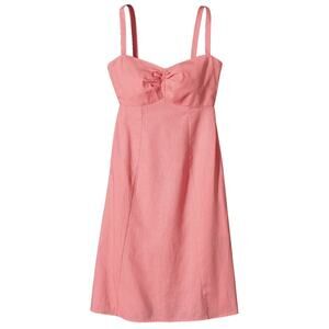 Patagonia Hemp Organic Cotton Coral Pink Spaghetti Strap A-Line Dress Size 2